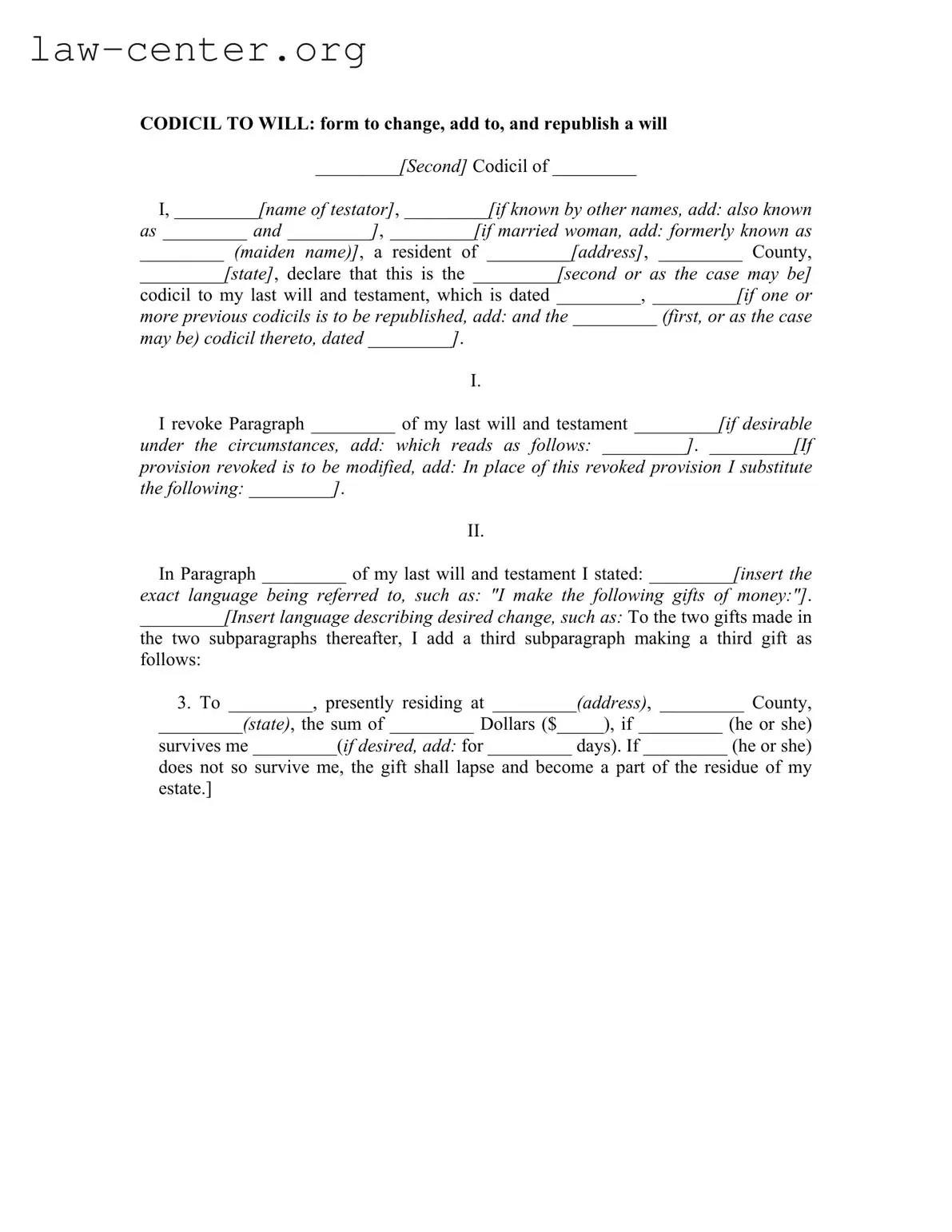 Get Florida Codicil Form