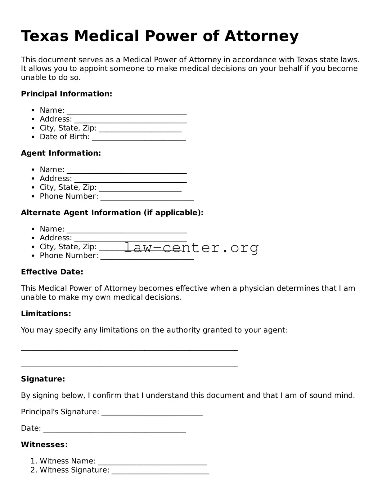 Attorney-Approved Texas Medical Power of Attorney Document