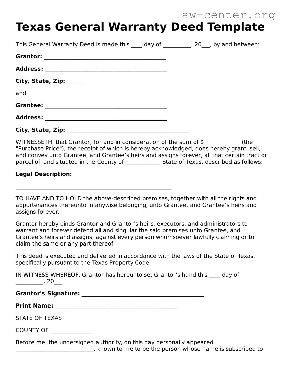 Attorney-Approved Texas Deed Document