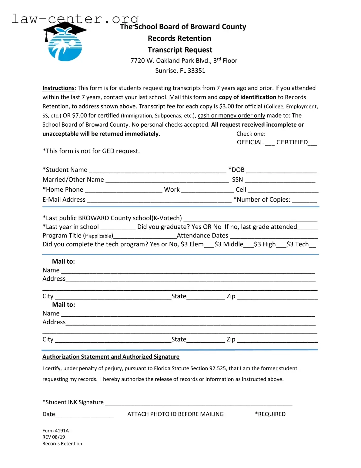 Get Florida 4191A Form