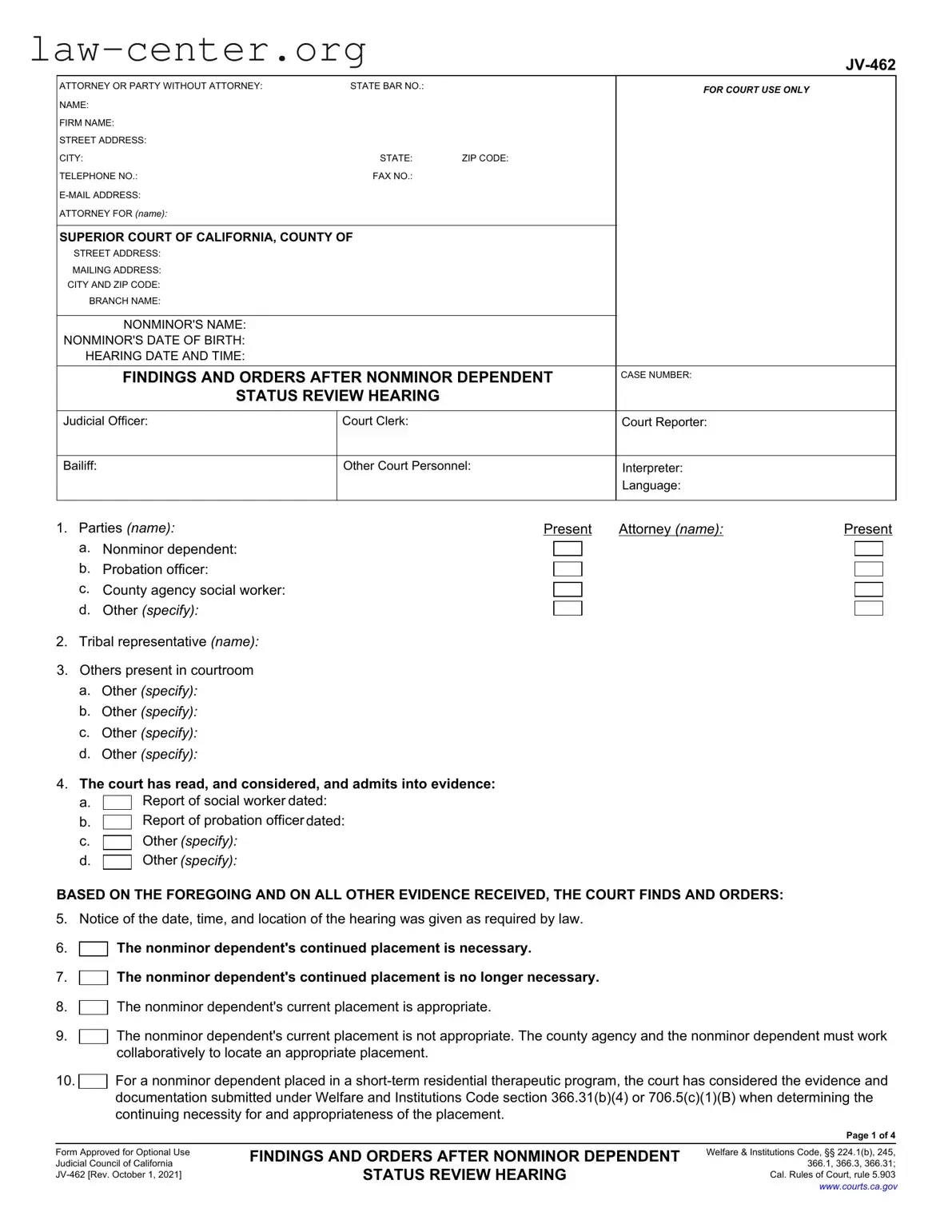 Get California Jv 462 Form