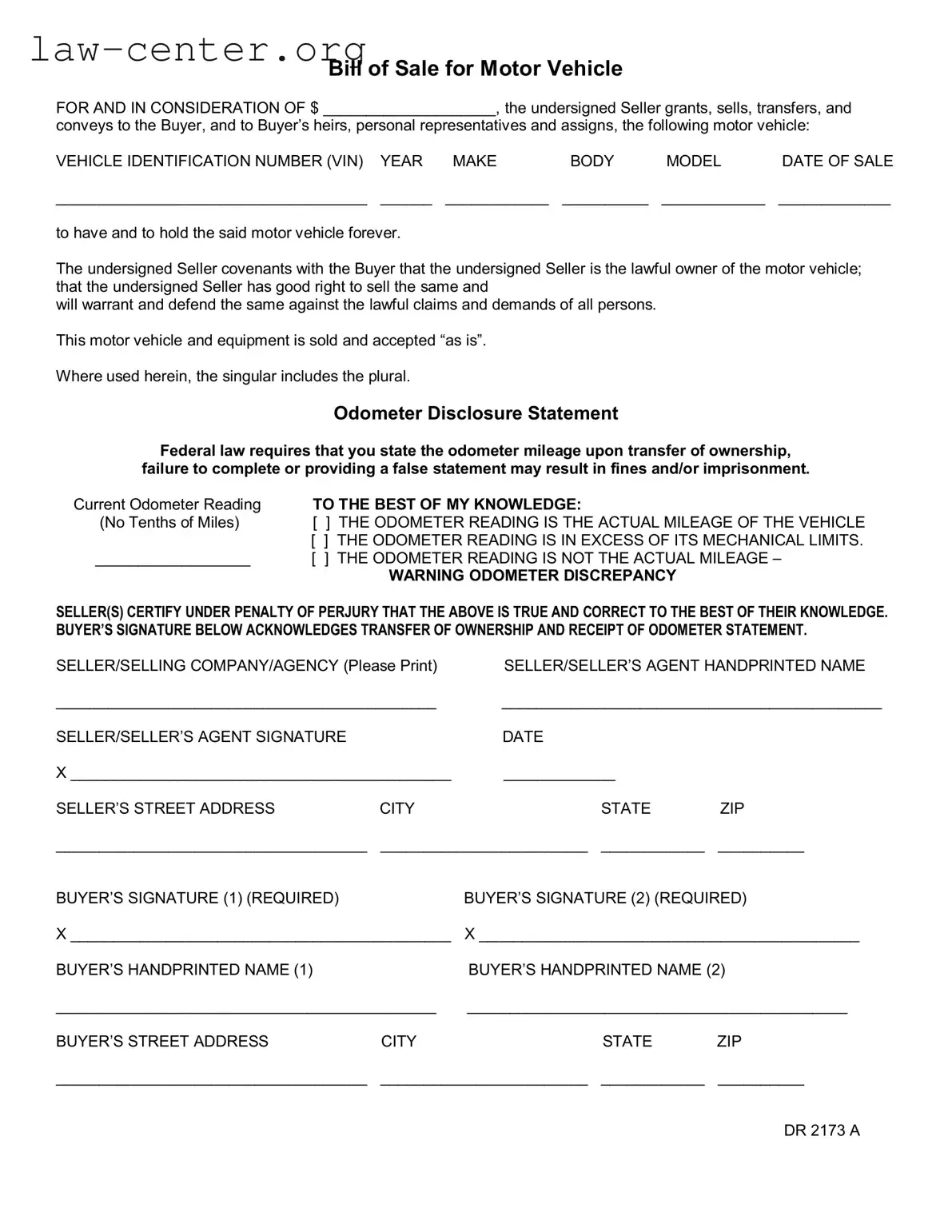 Get Dr 2173 A Form