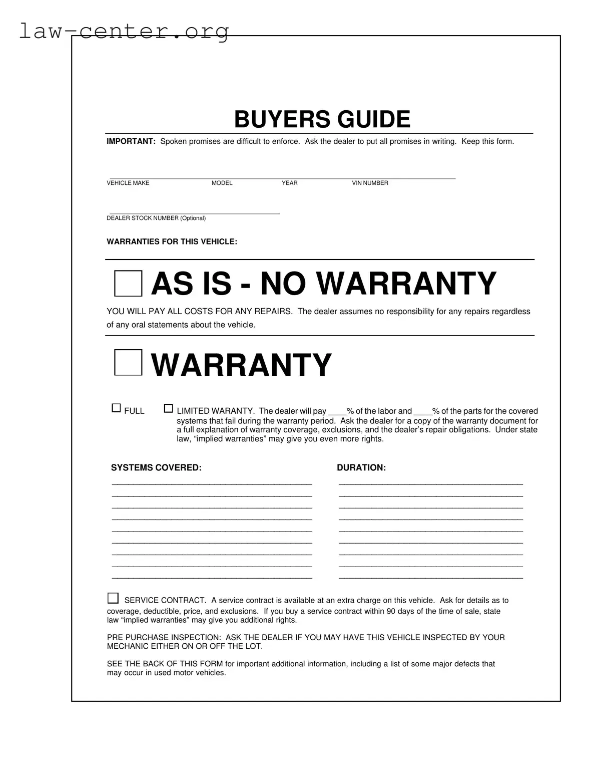 Get Buyers Guide Form