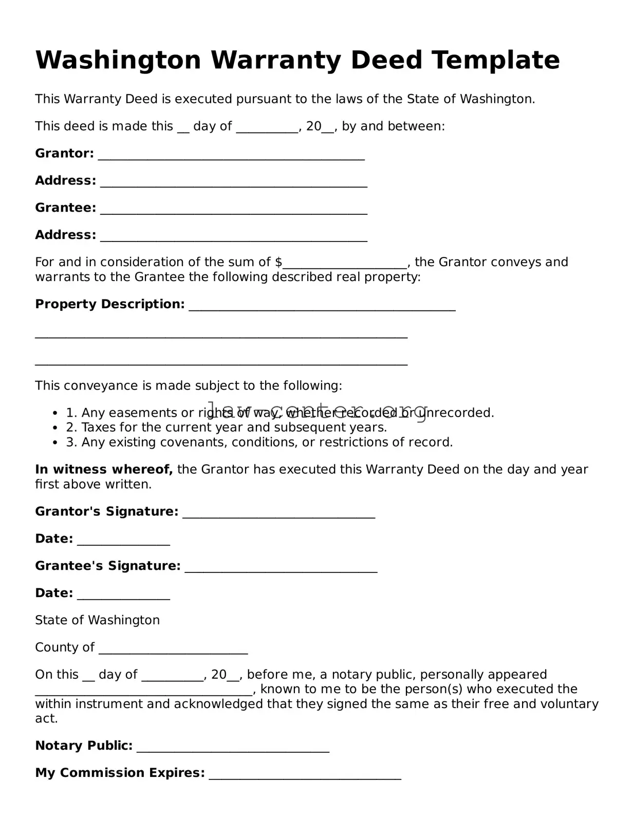 Attorney-Approved Washington Deed Document